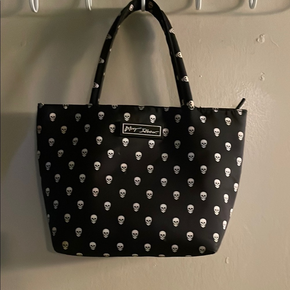 Betsey Johnson Black Skull Tote Bag